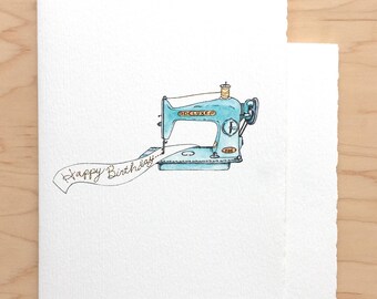 Happy Birthday Vintage Sewing Machine