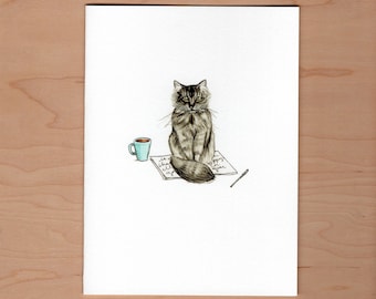 Carte d'anniversaire drôle de chat