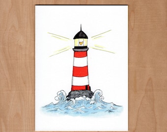 Nautical Valentine Card, Anniversary Card, Love Card