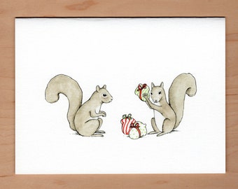 Squirrel Christmas, Christmas Card