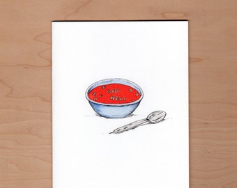 Bowl of soup get well card