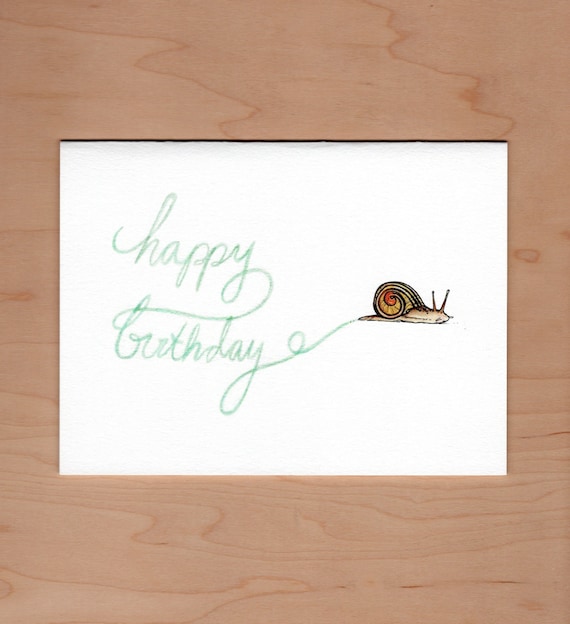 Slow Snail Belated Birthday card