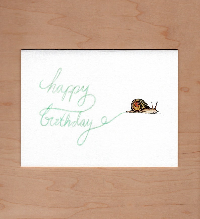 Carte d'anniversaire escargot lent image 1