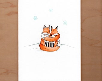 Fox Winter Card, Christmas Card, Holiday Card