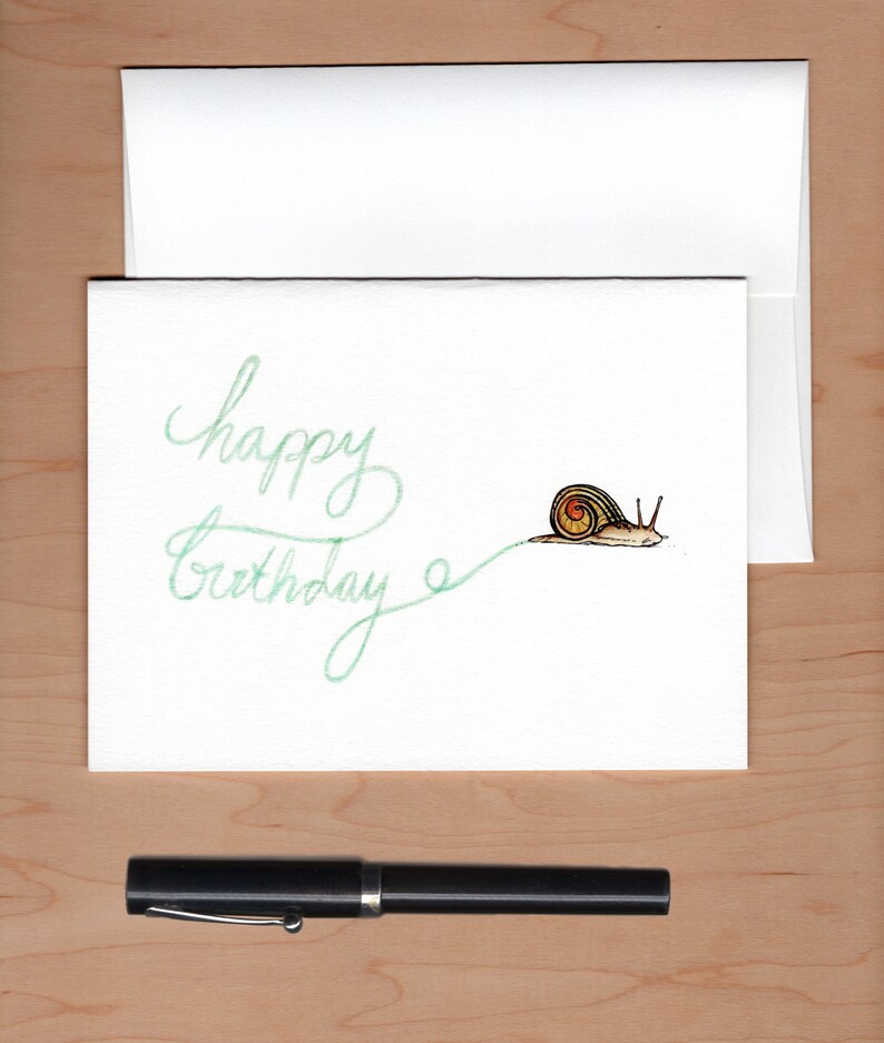 Carte d'anniversaire escargot lent image 3