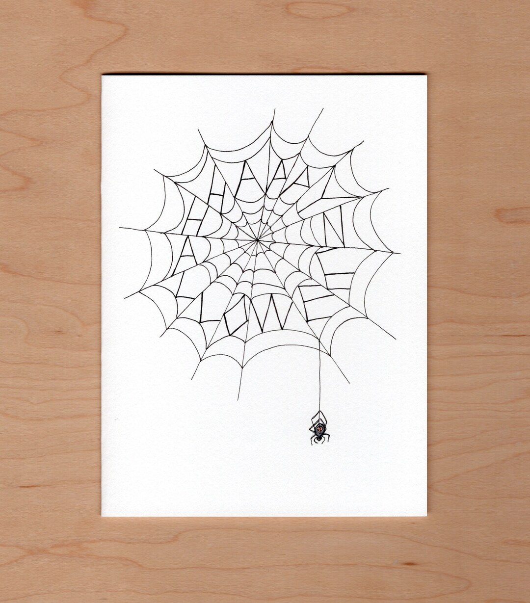 Spider  Halloween Card Halloween Card Happy Halloween Etsy