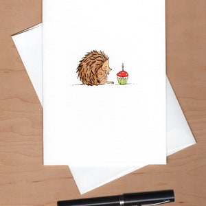 Hedgehog Birthday Card, Cute Hedgehog Card, Illustrated Birthday Card image 3