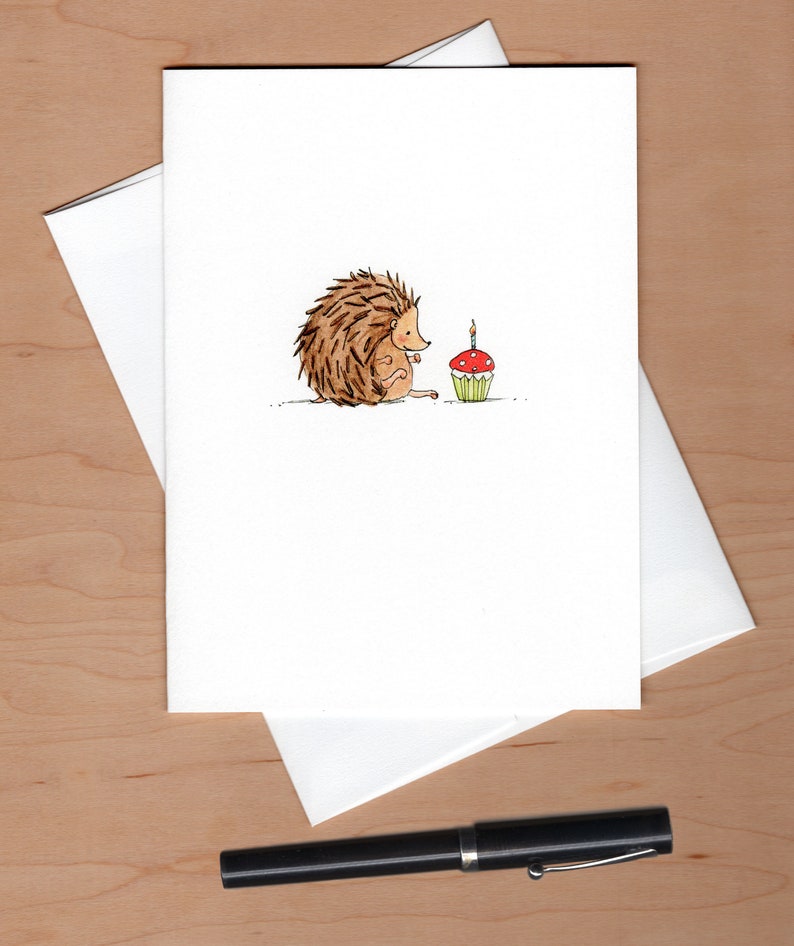 Hedgehog Birthday Card, Cute Hedgehog Card, Illustrated Birthday Card Bild 3
