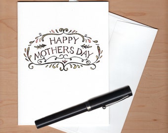 Happy Mother's Day Card, Illustrated Mother's Day Card, Watercolor Mother's Day card