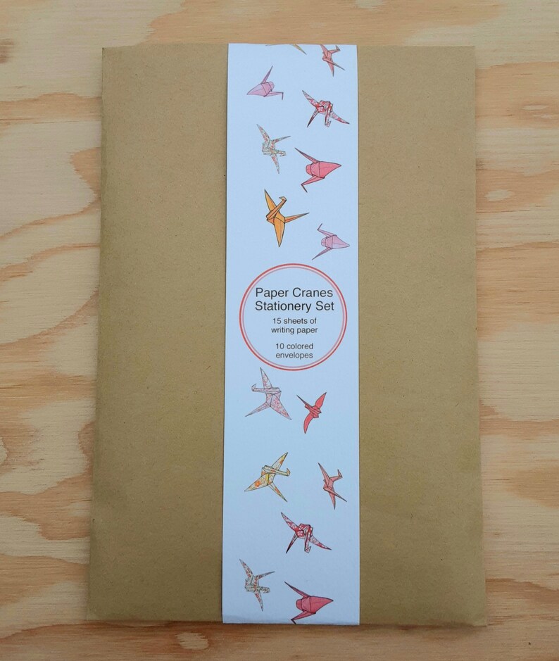 Origami Cranes Stationery Set Writing Paper Etsy