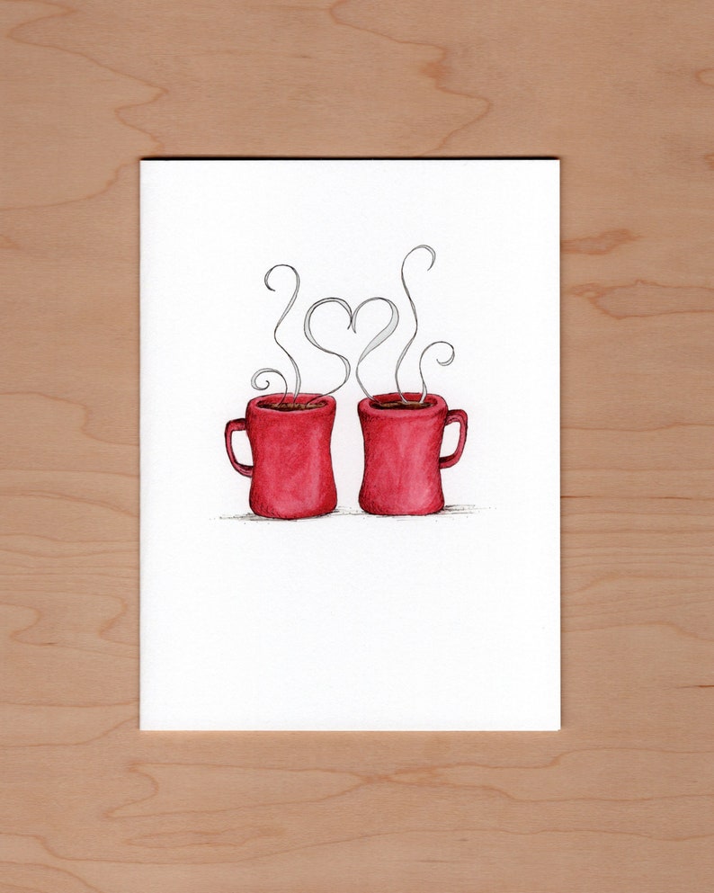 Carte café amour, carte d'anniversaire, carte de la Saint-Valentin image 1