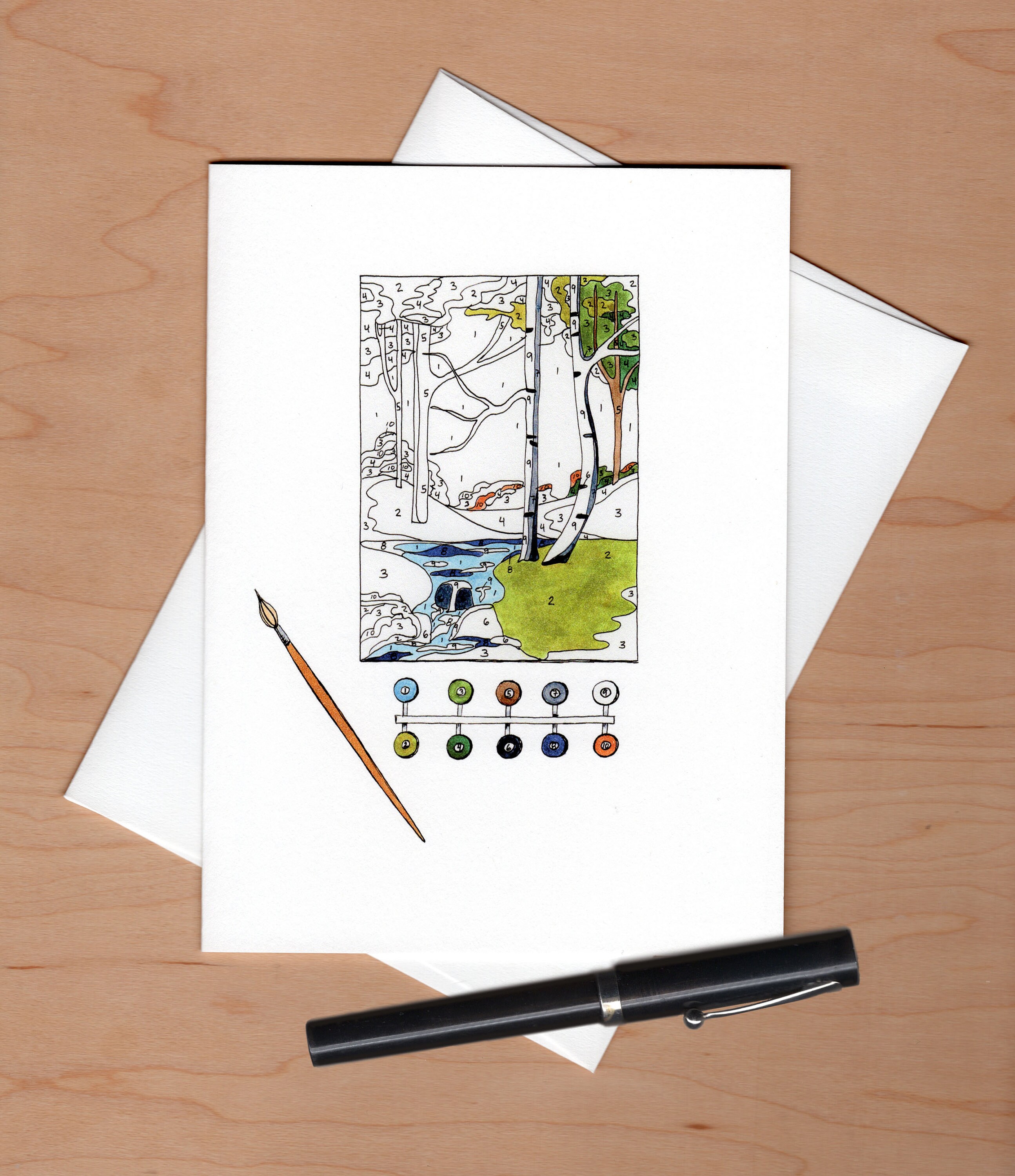 Vintage Paint by Number Greeting Card Love Card Friendship Etsy