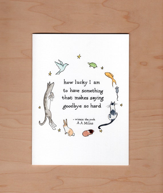 Pet Sympathy Card: Watercolor Illustration, Condolence Gift