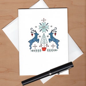 Scandinavian Reindeer Christmas Card image 3