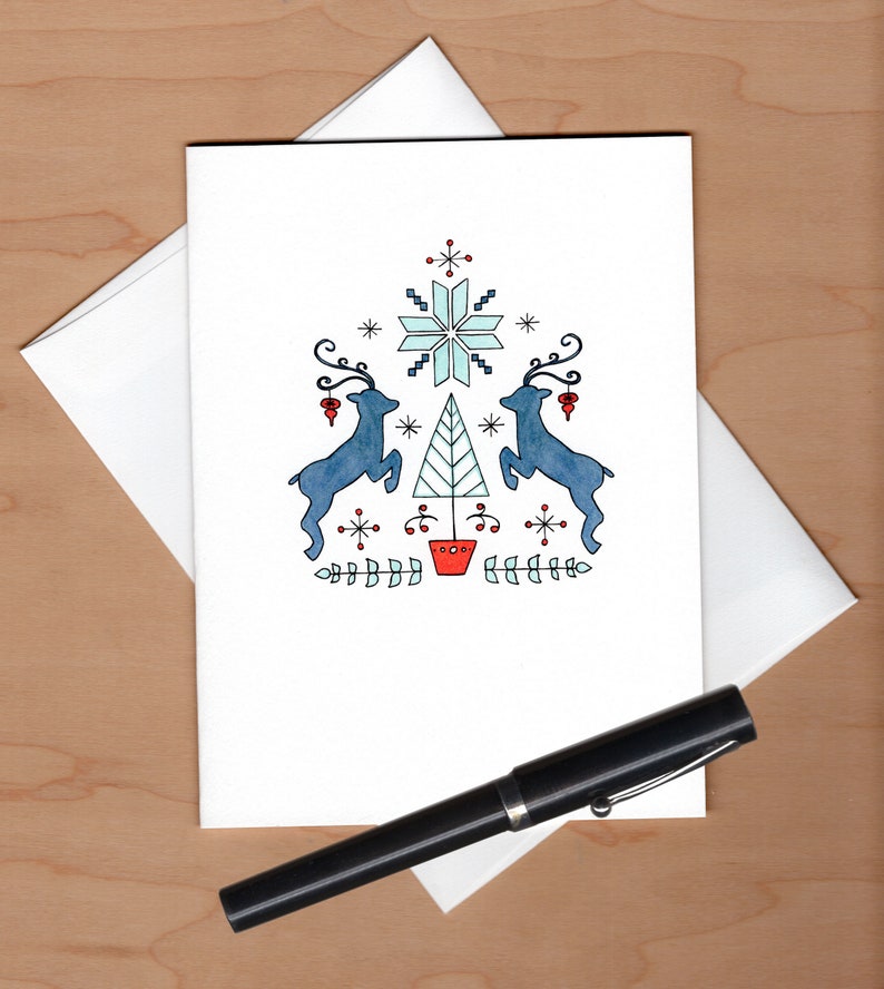 Scandinavian Reindeer Christmas Card image 3