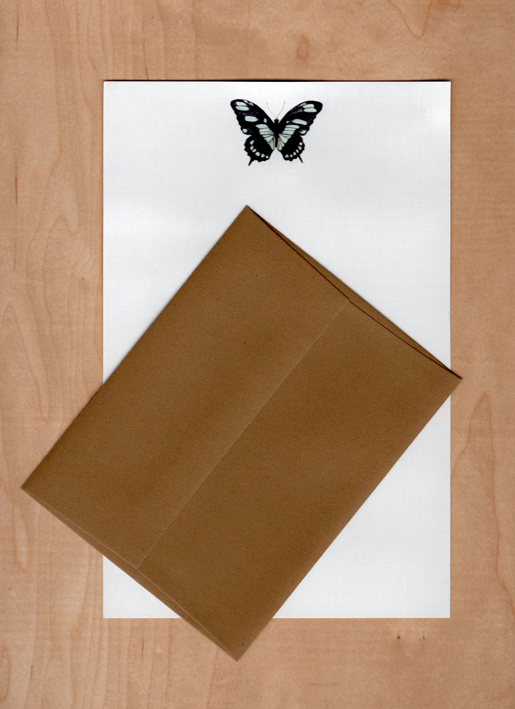 Ensemble d'enveloppes en papier papeterie papillon avec coffret