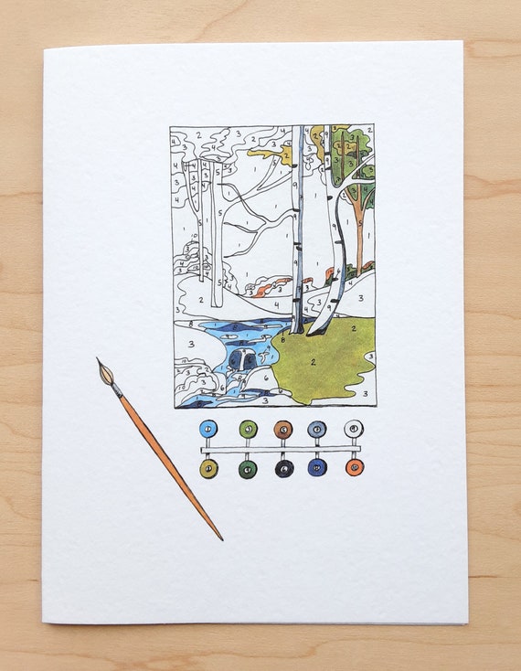 Vintage paint by number greeting card love card friendship Etsy