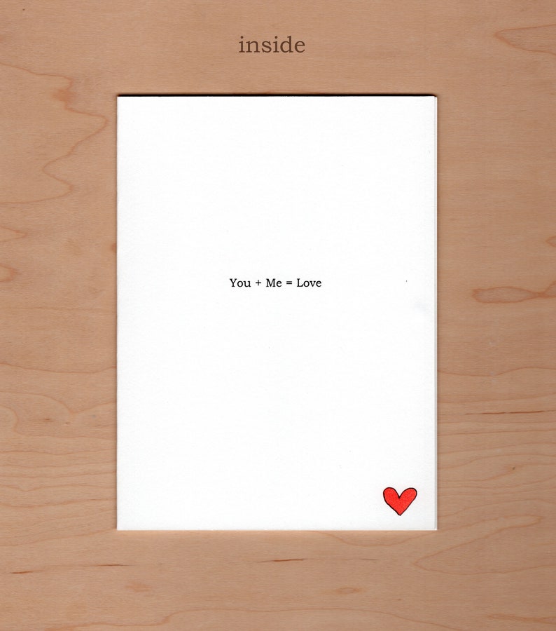 You Me Love Illustrated Greeting Card, Valentine Card, Anniversary Card image 2