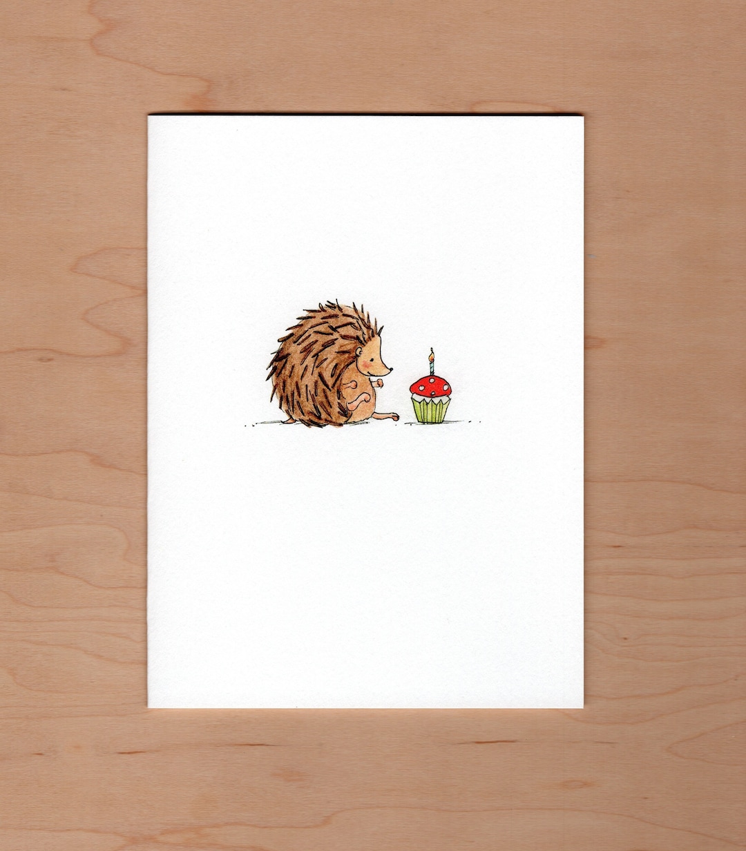 Hedgehog Birthday Card, Cute Hedgehog Card, Illustrated Birthday Card ...