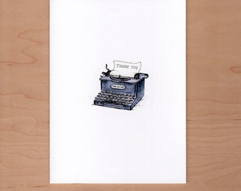 Typewriter Thank You Card, Thank you card, Typewriter card