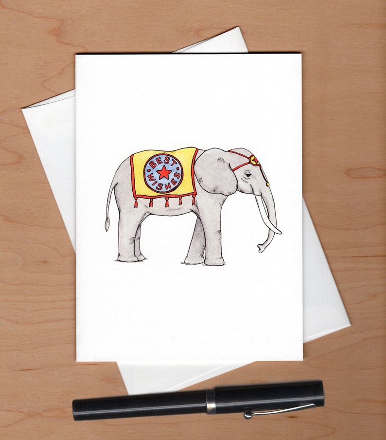 Carte de retraite d'éléphant de cirque, carte de retraite drôle image 3