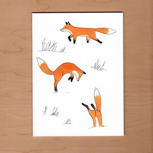 Carte de vœux renard, carte de Noël renard, carte de vœux non confessionnelle image 1