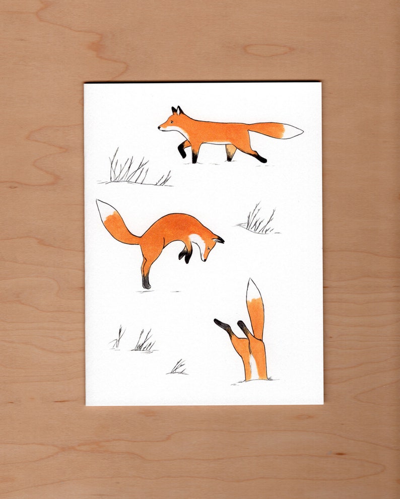 Carte de vœux renard, carte de Noël renard, carte de vœux non confessionnelle image 1