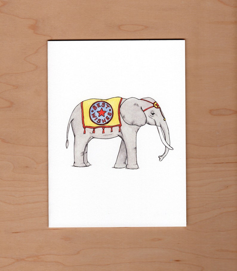 Carte de retraite d'éléphant de cirque, carte de retraite drôle image 1
