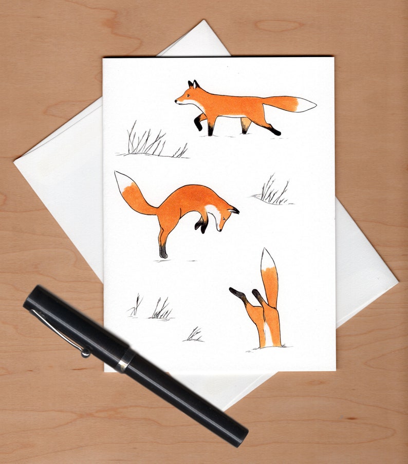 Carte de vœux renard, carte de Noël renard, carte de vœux non confessionnelle image 3