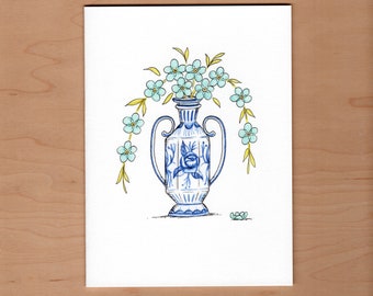 Sympathy Card, Condolences, watercolor forget-me-nots