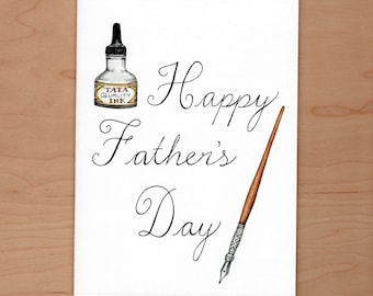 Illustrated Father's Day Card, Happy Father's Day, Cards for Dad