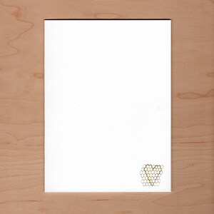 the inside of this card is blank except of the little illustrated detail in the bottom right corner of heart shaped honey comb