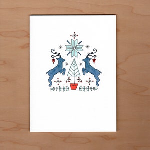 Scandinavian Reindeer Christmas Card image 1