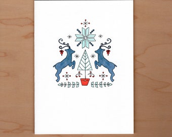 Scandinavian Reindeer Christmas Card