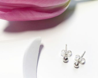 Silver Sterling Minimalist Stud Earrings • Silver Ball Earrings • Gift for her • Stackable Studs • Small Ball Earrings • Dainty Elegant Stud