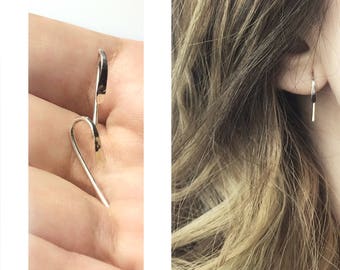 Silber Sterling Minimalist Ohrringe • Handgemachter Schmuck • Geschenk für sie • Stapelbare Ohrringe • Geburtstagsgeschenk