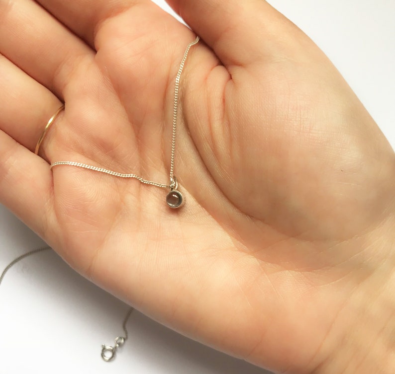 Sterling Silver Minimalist Topaz Necklace \u2022 Delicate Topaz Pendant \u2022 Dainty Silver Necklace \u2022 Thin Silver Necklace \u2022 Charm Necklace