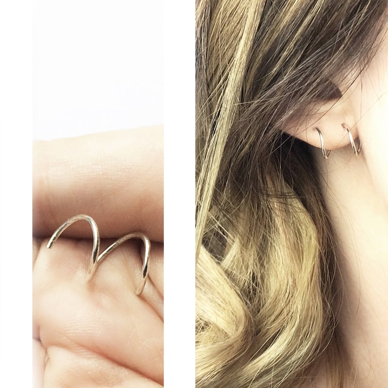 Silver Sterling Minimalist Earrings Handmade Jewellery Etsy