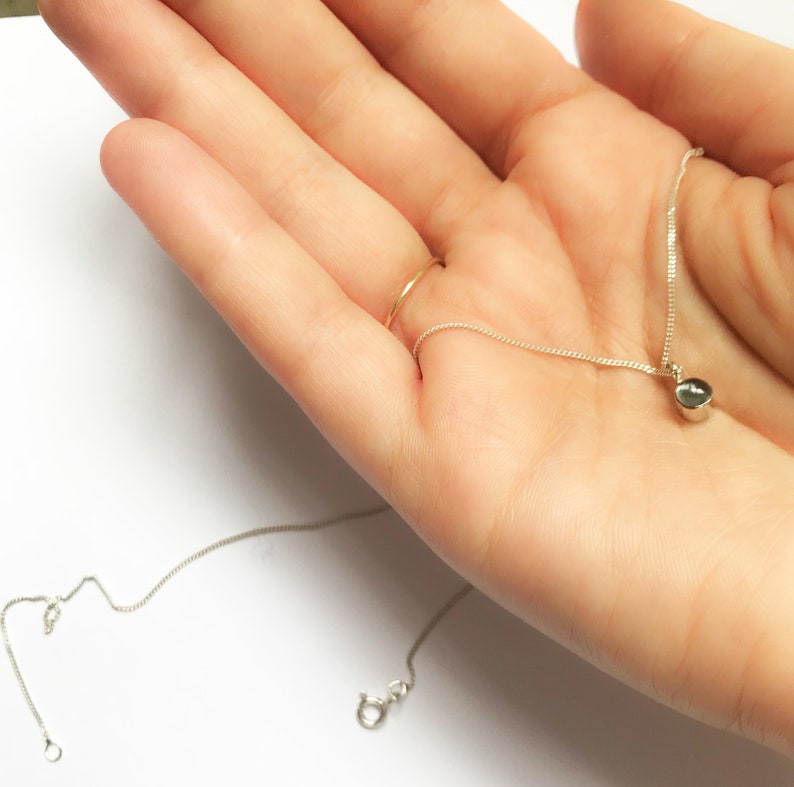 Sterling Silver Minimalist Topaz Necklace \u2022 Delicate Topaz Pendant \u2022 Dainty Silver Necklace \u2022 Thin Silver Necklace \u2022 Charm Necklace