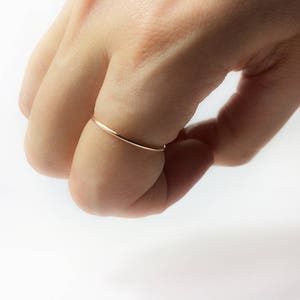 Rose Gold Minimalist Ring, 14K Filled RoseGold Minimal Ring, Simple Gold Band, Elegant Band, Stackable Ring, Small Gold Ring image 2