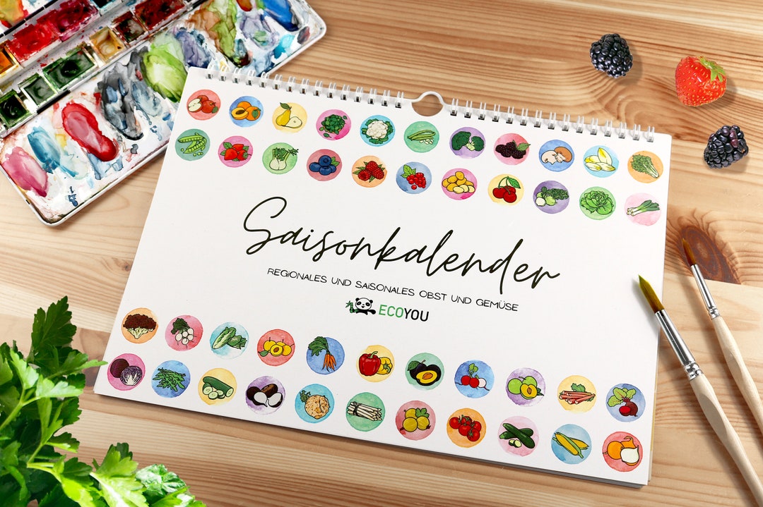 Ewiger Saisonkalender A4 Obst & Gemüse Immerwährender Kalender 