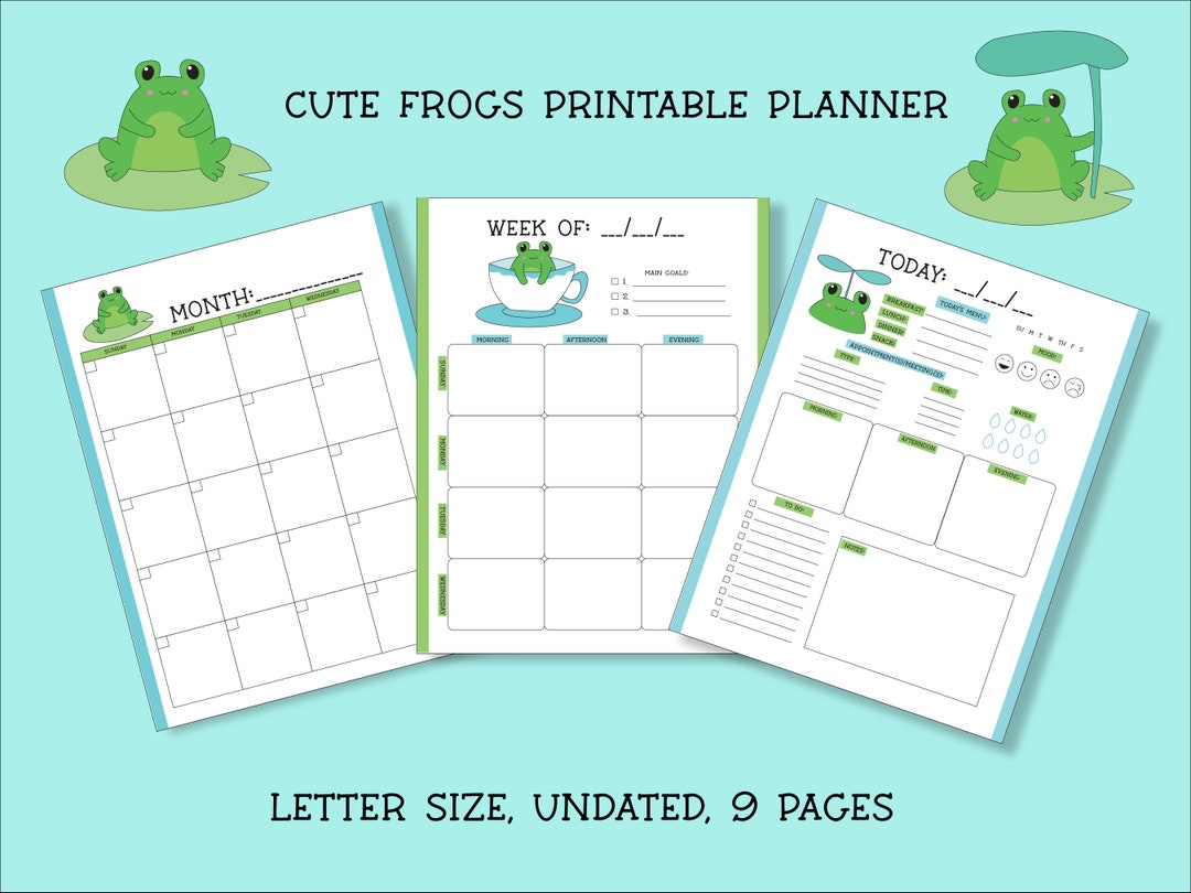 Cute Frog Printable Planner - Etsy