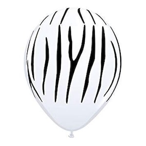 Globos de látex redondos de 28 cm con estampado de cebra, paquete de 5