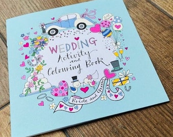 Wedding Activity & Colouring Book - Wedding Entertainment Books For Children - Kids Wedding Table Accessory - Rachel Ellen Designs