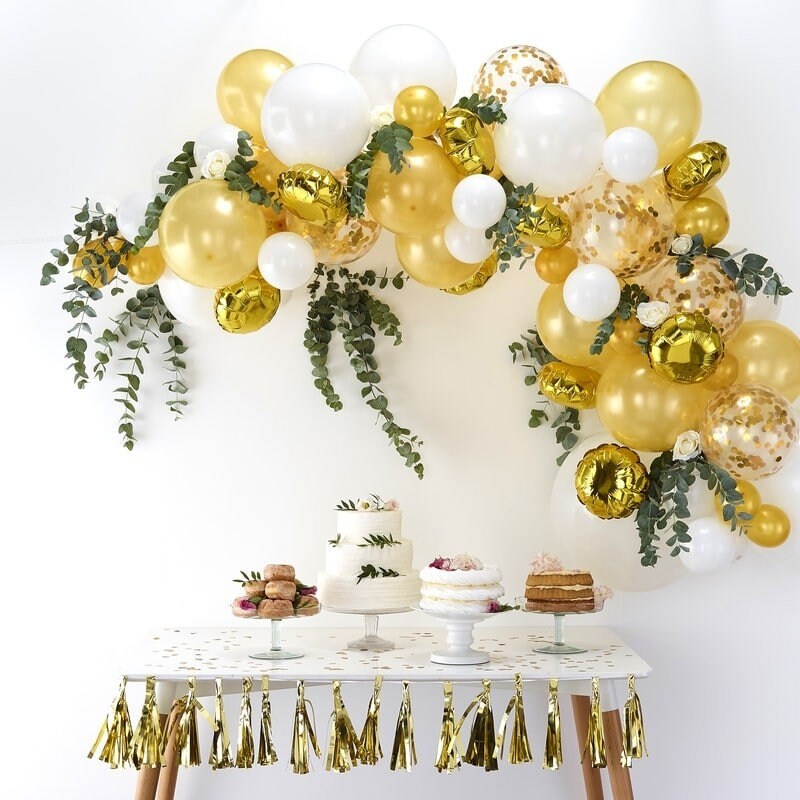 Gold Balloon Arch Kit Gold White Party Decorations Gold Etsy India