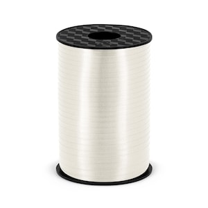 May include: A spool of white curling ribbon with a black plastic base.