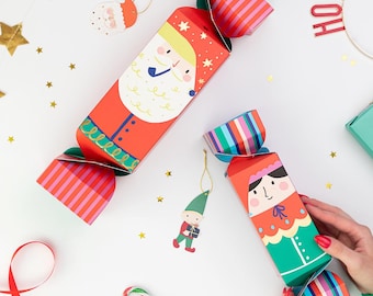 Christmas Gift Boxes For Candies - Large DIY Christmas Gift Boxes - Santa & Elf Christmas Boxes-Christmas Gifts Wrapping-Kids Gift-Pack Of 2