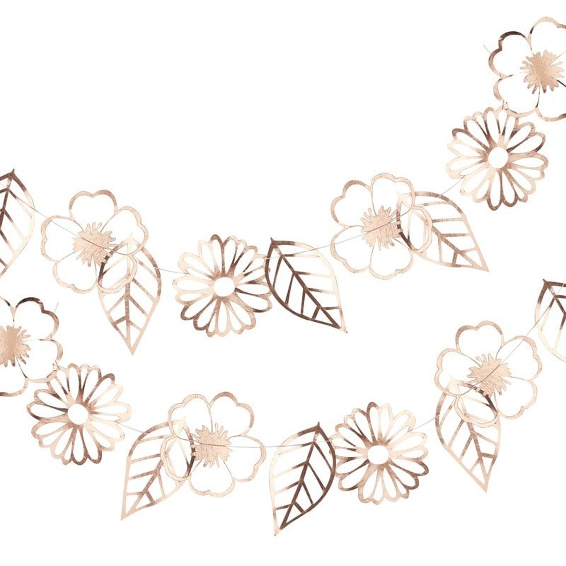 Rose Gold Flower Garland Rose Gold Foiled Garland Party Etsy