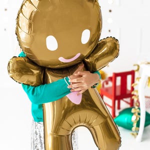 Gingerbread Man Balloon - Gingerbread Man Christmas Balloon - Kids Christmas Balloon - Candy Party Balloon - Christmas Party Balloon