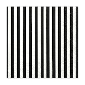 Black & White Stripe Paper Napkins - Pirate Party Napkins - Party Tableware - Engagement Party Napkins - Party Decoration - Pack of 20
